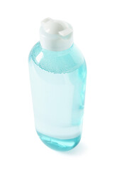 Bottle of micellar water on white background