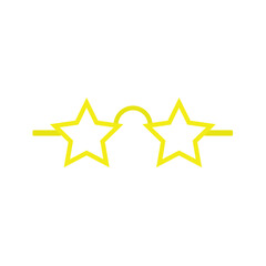 Glasses with stars. Fans single icon in cartoon style