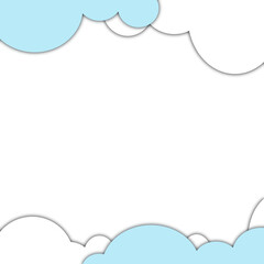 Blue White Cloud Paper Cut