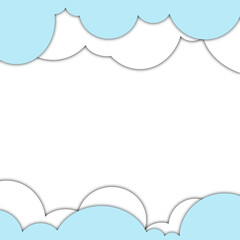 Blue White Cloud Paper Cut