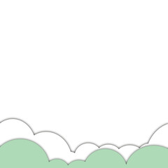 Obraz premium Green White Cloud Paper Cut