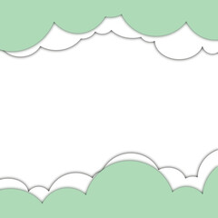 Green White Cloud Paper Cut