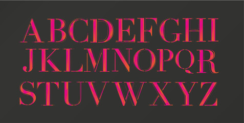 Pink creative alphabet letters font