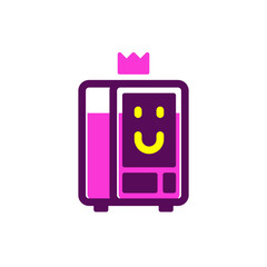 illustration of cute simple vending machine character