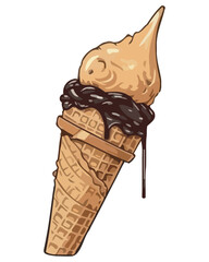 Ice cream cone with vanilla