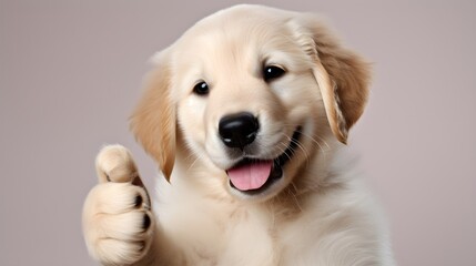 Pawsitive Vibes: Smiling Dog Giving Thumbs Up