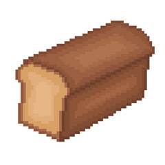 Bread sliced bakery food icon pixel art illustration concept style