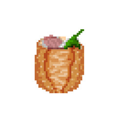 Torta sandwich mexican food bread bolillo concept pixel art icon