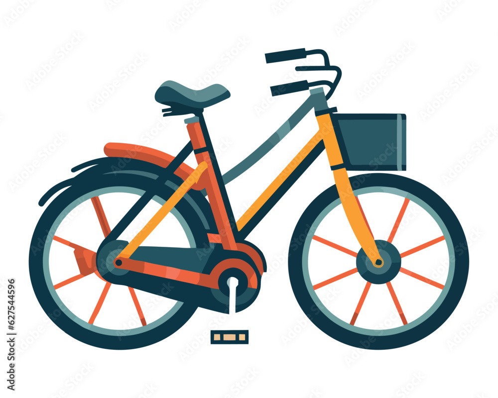 Sticker Colored bicycle illustration