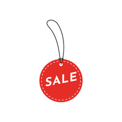 Illustration vector graphic tag price red label sale
