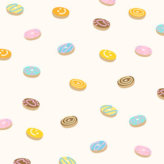 Donut wallpaper, sweet dessert background, snack backdrop, ads template, fabric print, social media post, menu banner, frame, cafe and restaurant sticker, bakery and pastry decoration, baking recipe..