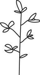 Botanical Lineart Clipart Wildflowers Clipart Floral Line Art Pencil Drawing Herbs Illustrations Minimalist Bouquets Wreath Leaves Flowers
