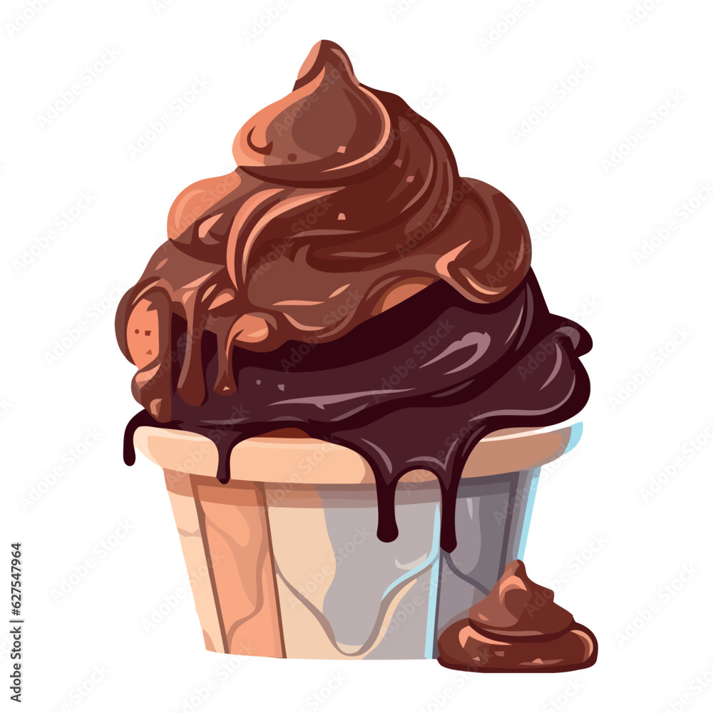 Wall mural gourmet chocolate cupcake