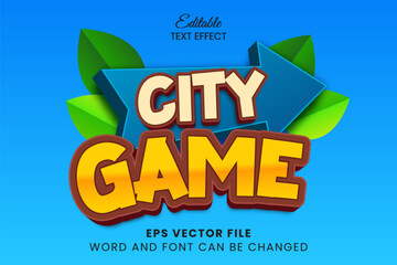 City game 3d editable vector text effect