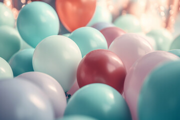 Fototapeta na wymiar colorful balloons with happy celebration party background