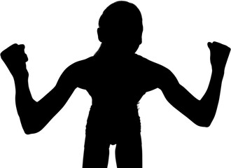 Digital png illustration of black silhouette of woman on transparent background