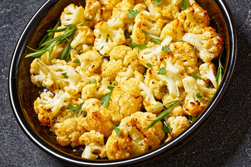 baked cauliflower florets with parmesan and herbs