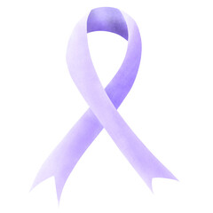 Purple cancer ribbon watercolor
