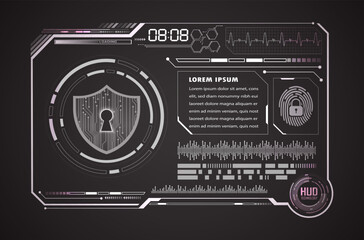 Closed Padlock on digital background, cyber security
