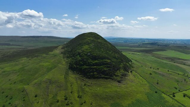 Aerial view of Slemish Mountain County Antrim Northern Ireland Slemish hill where St Patrick worked as a boy 