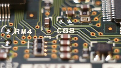 Electronic components on a computer board