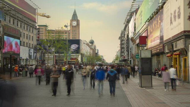 People on the WangFuJing street, Beijing, China