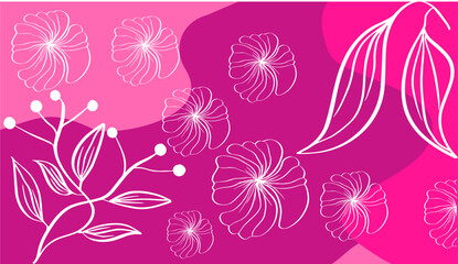 pink background template with floral shades