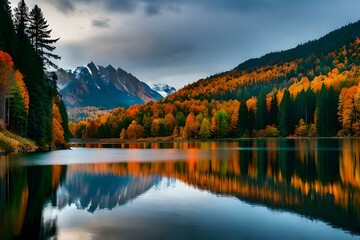 Fototapeta premium autumn in the mountains GENRATED AI
