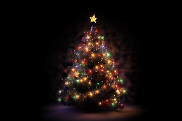 Top-Selling Christmas Tree with Sparkling Lights, Perfect for Festive Décor and Greetings. Generative AI
