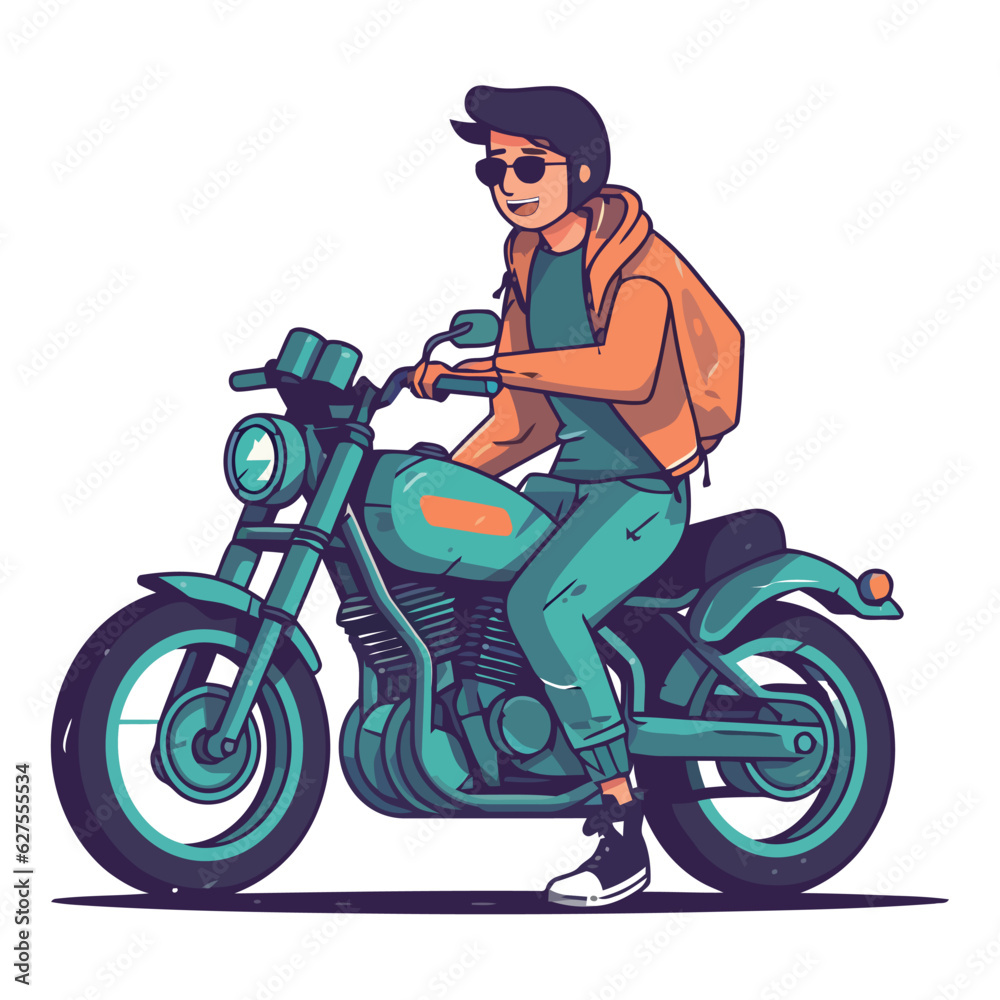 Canvas Prints man riding motorcycle design