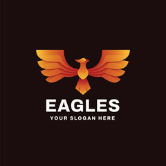 Eagle Logo Gradient Vector Icon Illustration