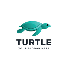 Turtle Logo Gradient Vector Icon Illustration