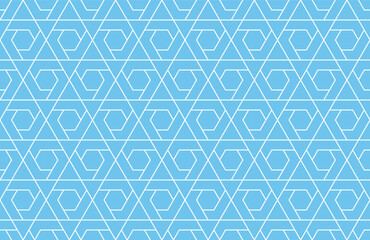The geometric pattern with lines. Seamless vector background. White and blue texture. Graphic modern pattern. Simple lattice graphic design