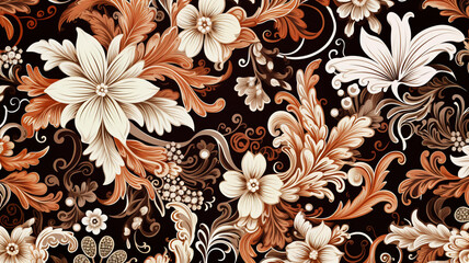 Leaf and floral pattern of batik.