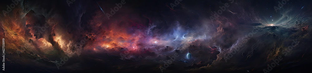 Canvas Prints universe landscape panoramic view. generative ai