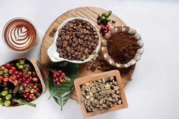 Circle of Coffee Bean and Coffee.