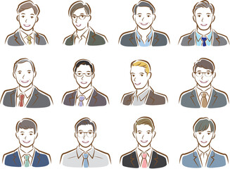 ビジネスマンの顔のイラスト.