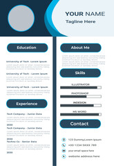 Minimalist resume interview cv design with photo space