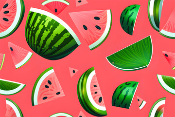 seamless pattern with watermelon Generative AI