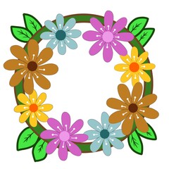 Fototapeta premium pattern, chaplet, design, circle, beautiful, flower, flora, floral