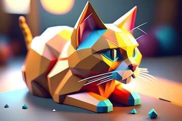 3d art cat Generative AI