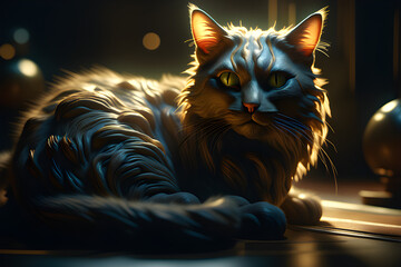 cat on black Generative AI