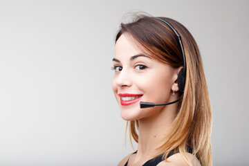 Human assistant, professional headset, multilingual communicator