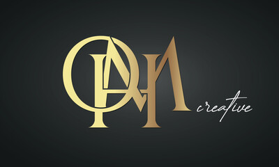 luxury letters OHM golden logo icon premium monogram, creative royal logo design