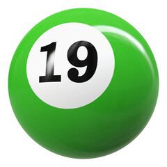19 Number 3D Ball Green