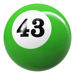 43 Number 3D Ball Green