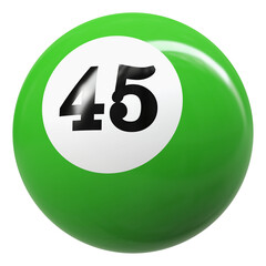 45 Number 3D Ball Green