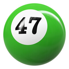 47 Number 3D Ball Green