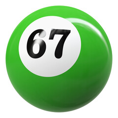 67 Number 3D Ball Green