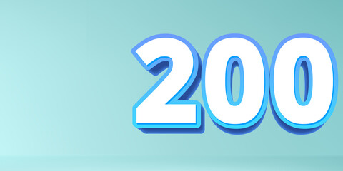 200 3d text render on background
